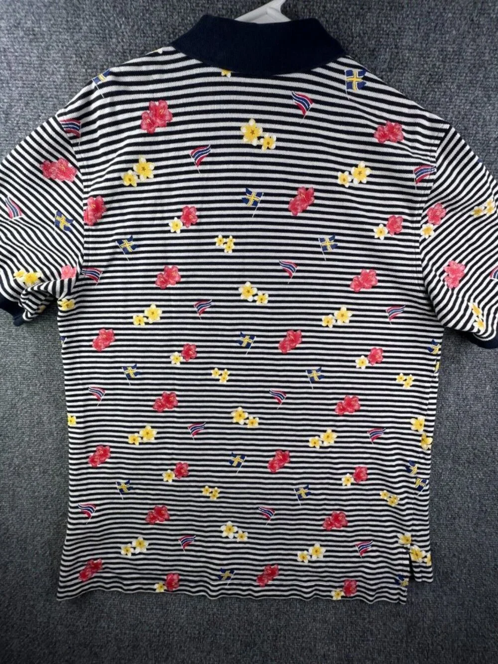 Brooks Brothers Floral Flags Short Sleeve Polo Shirt Striped Large Original Fit - Picture 15 of 15